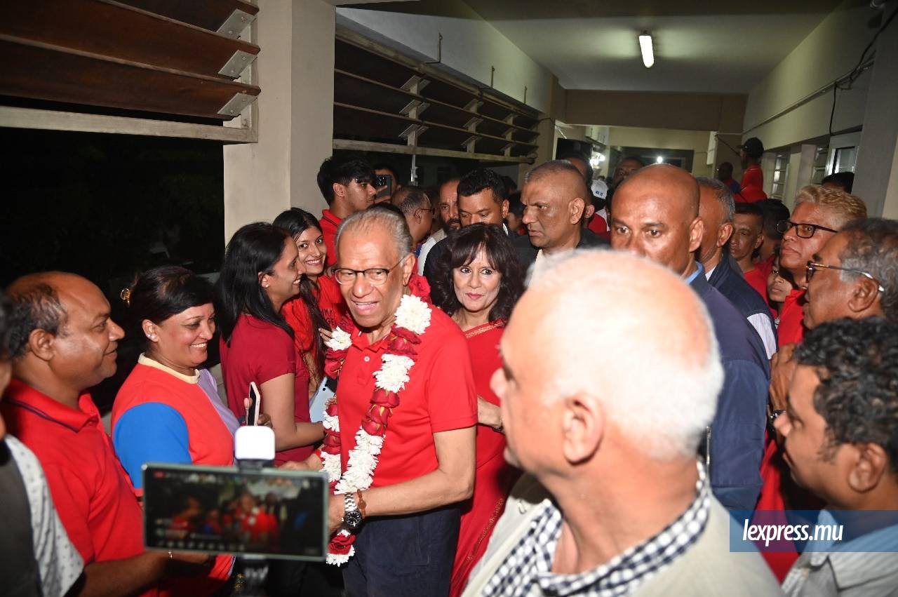 Navin Ramgoolam le jour du dépouillement, le 11 novembre